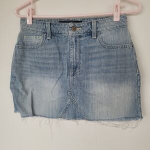 Hollister Distressed Bottom Denim Skirt, size 5/27